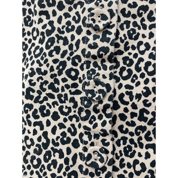 NWOT Forever 21 Size S Tan Black Animal Print Button Up A-Line Skirt - Picture 2 of 6